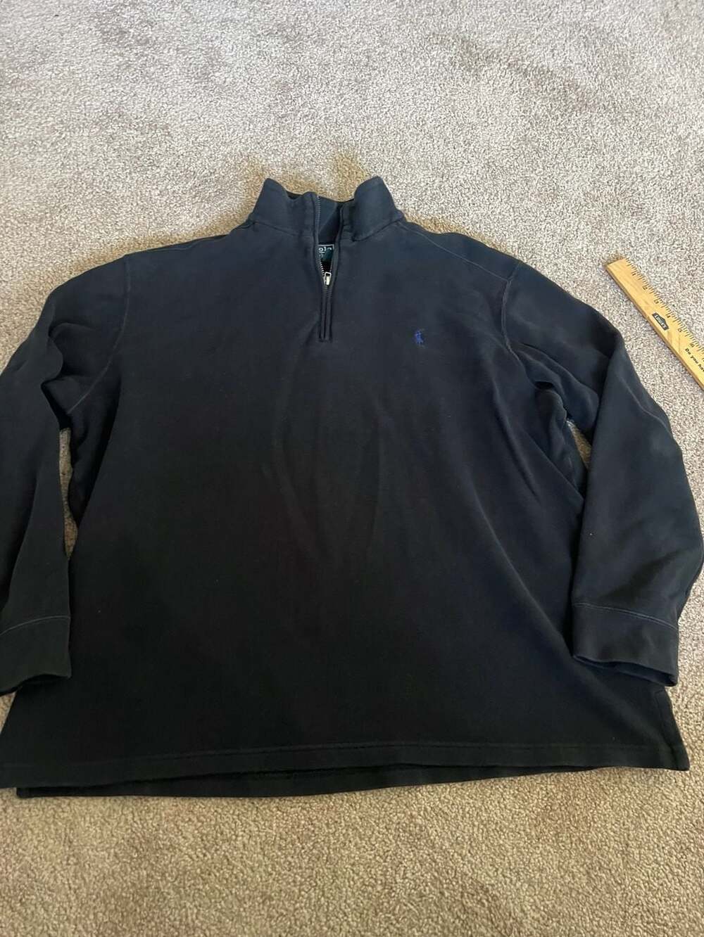 Polo Ralph Lauren Men's XL Black Quarter-Zip Pullover Sweater